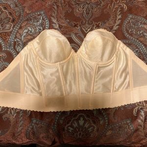 Carnival low back strapless beige bra size 34B